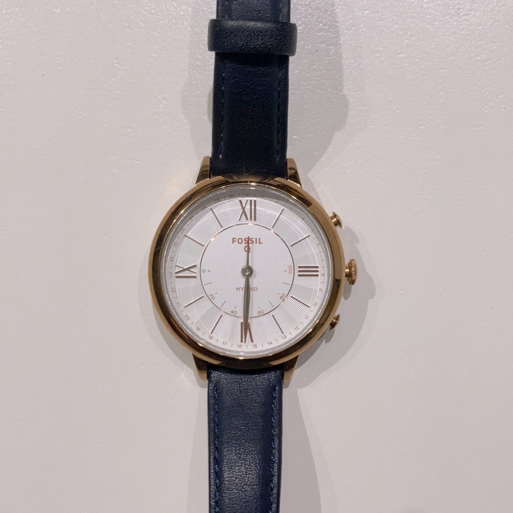Hybrid Smartwatch Jacqueline Navy Leather